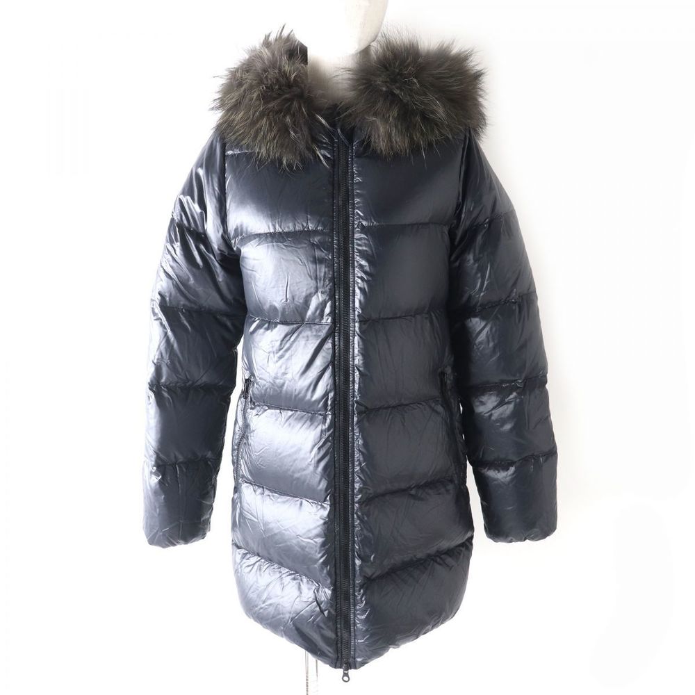 Other DUVETICA Women's Down Coat with Fur Hood Black Canvas Outerwear